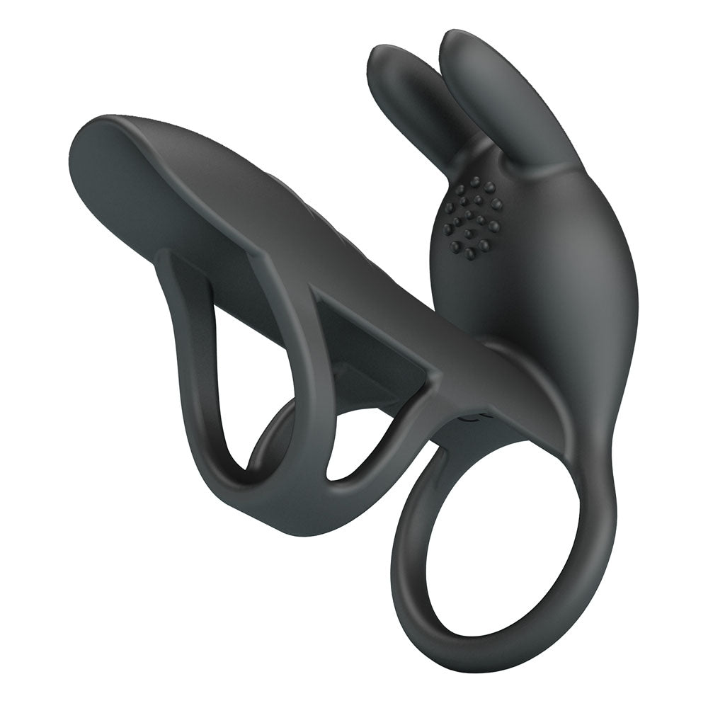 Party Up MARK Vibrating Penis Sleeve - Black USB Rechargeable Vibrating Cock Sleeve